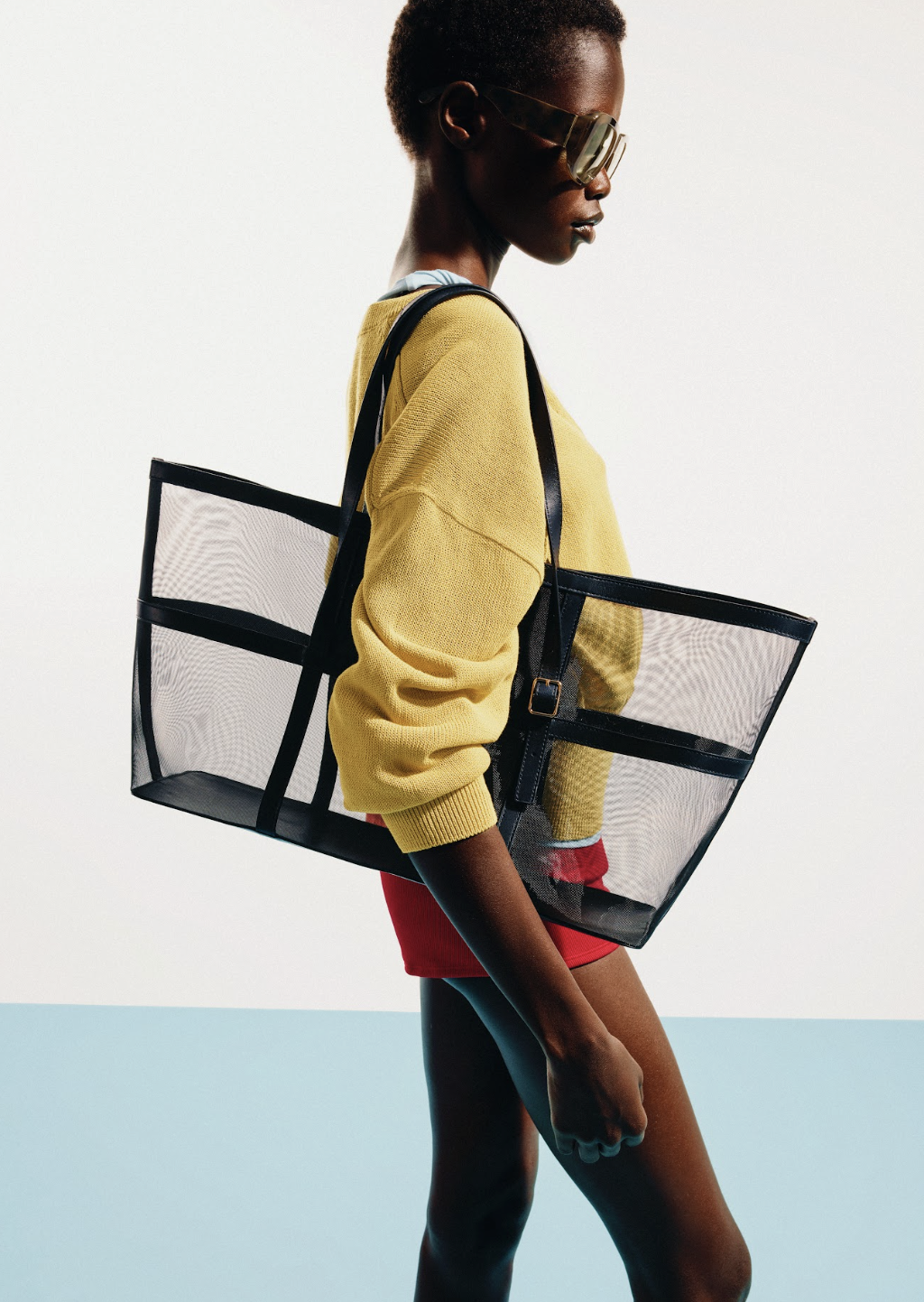 &amp;amp; Other Stories, Leather Detail Mesh Tote