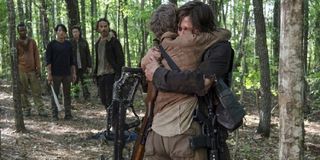 Daryl and Carol hug after Terminus in The Walking Dead.