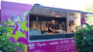 EF Pro Cycling's performance chef Kieran Creevy at work