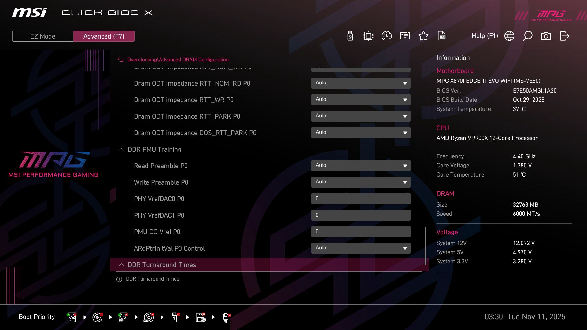 MSI X870I Edge Ti Evo Wifi - BIOS