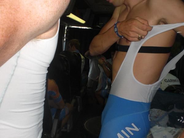Riders get ready for the stage