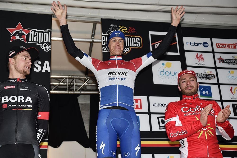 The 2016 Le Samyn podium: Scott Thwaites, Niki Terpstra and Florian Senechal