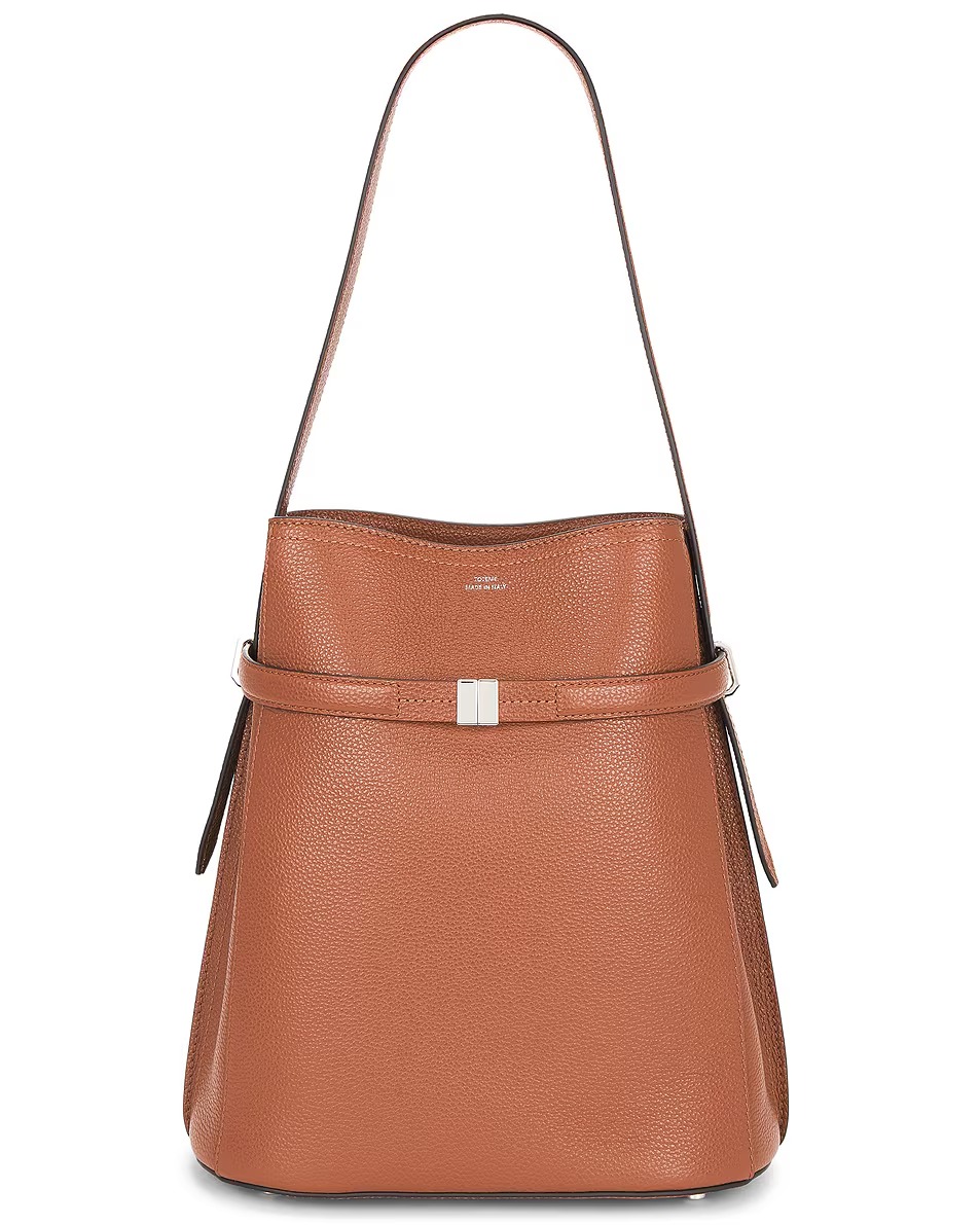 Toteme, Belted Grained Leather Bucket Bag