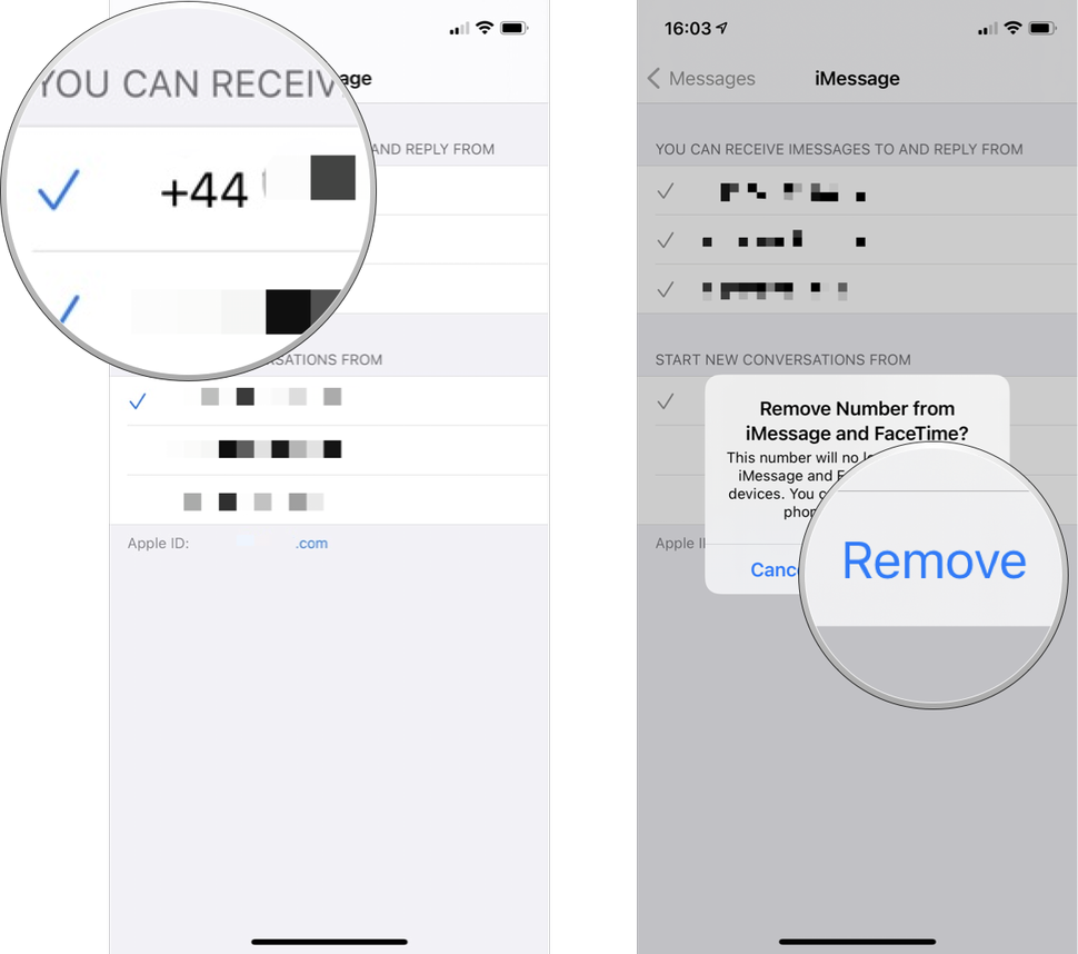How to deregister an email or phone number associated with iMessage and