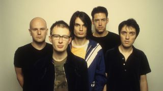 Radiohead pose for a portrait at Capitol Records