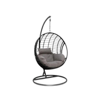 Barker and Stonehouse Castello Black Garden Swing Egg Chair with Black Frame