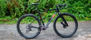A black Lauf Siegla gravel bike 