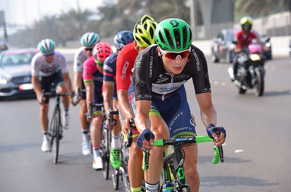 The day's breakaway during stage 2 at 2016 Abu Dhabi Tour