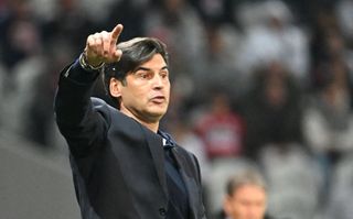 Lille's coach Paulo Fonseca gestures during the French L1 football match between Lille and Toulouse at Grand Stade Pierre Mauroy stadium in Lille, on September 17, 2022