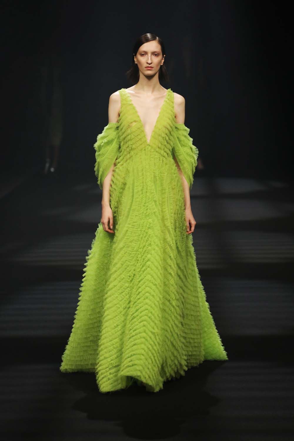 on the runway at London Fashion Week AW23
