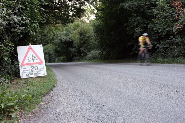 Surface dressing on Headley Common Road, Surrey