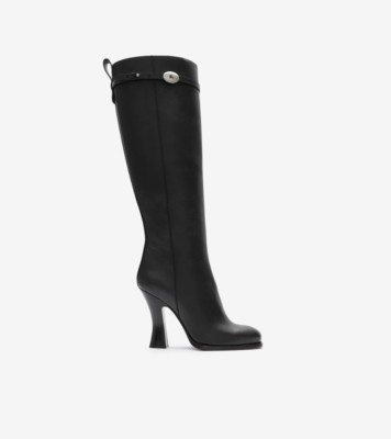 Leather Pillar Boots in Black - Women | Burberry&amp;reg; Official