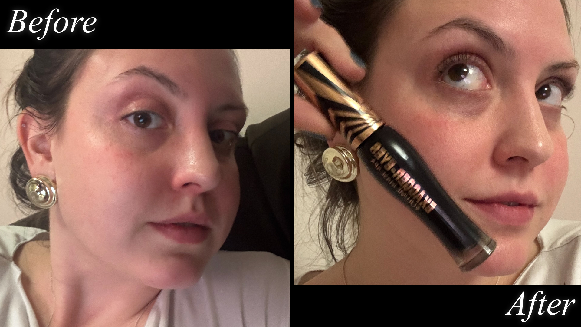 Sophia Vilensky before and after testing Charlotte Tilbury&#039;s volumizing mascara.