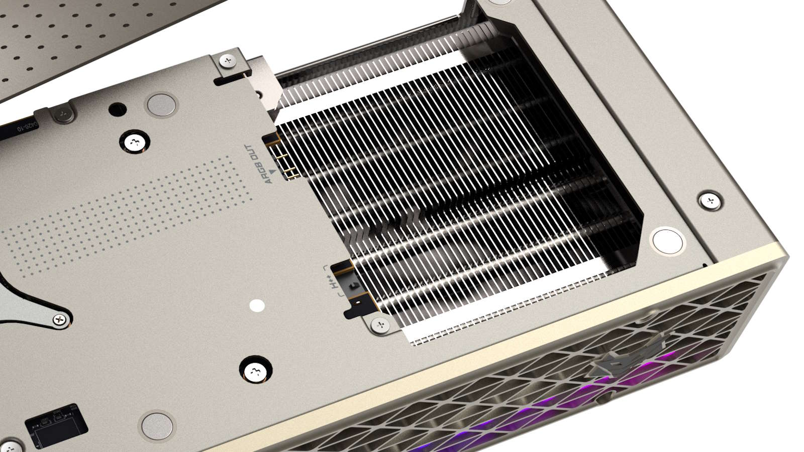 The power connector area on the Sapphire Nitro RX 9070 XT graphics card