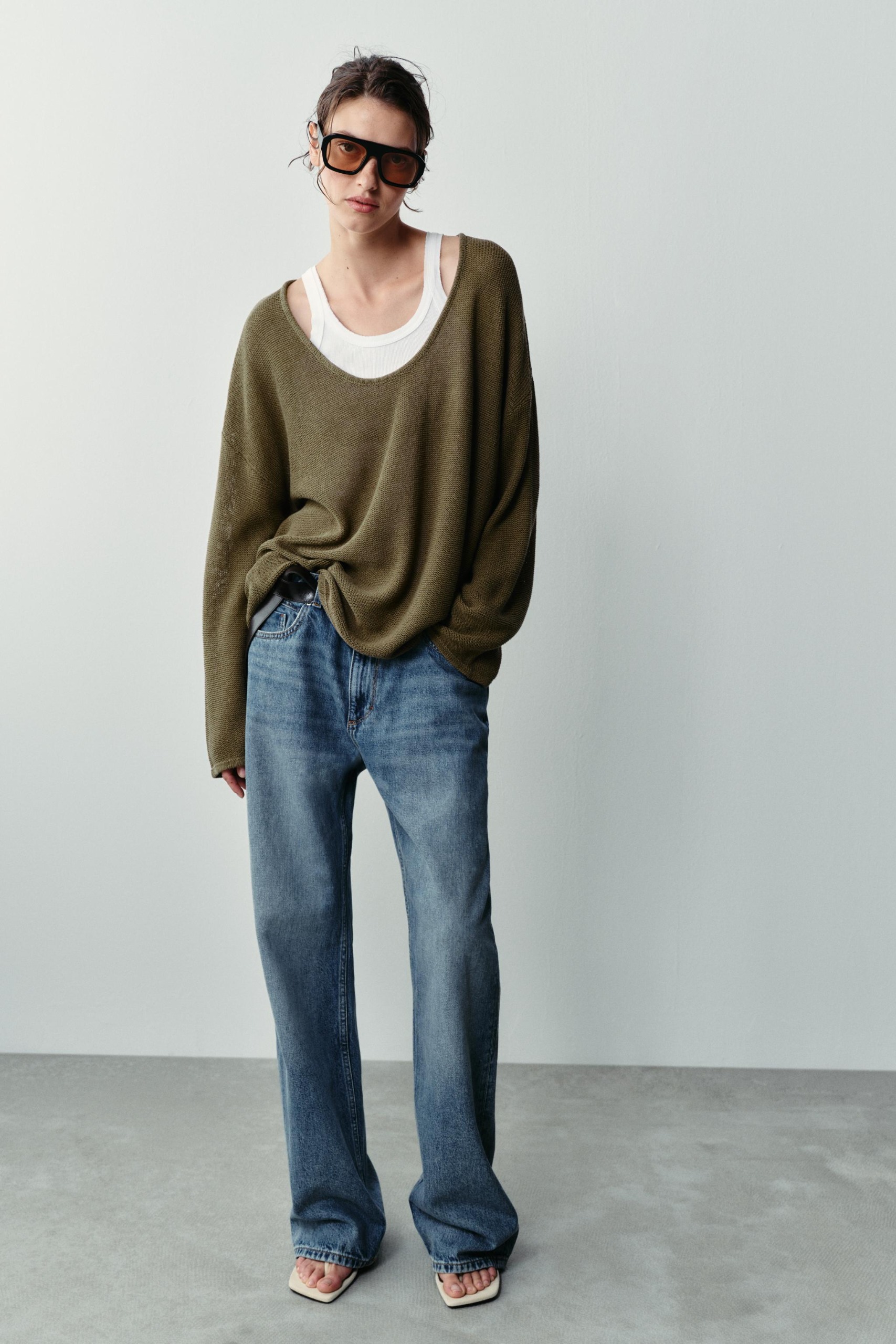 Round Neck Knit Jumper - Black - S
