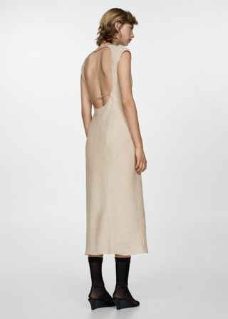 Open-Back Linen Dress