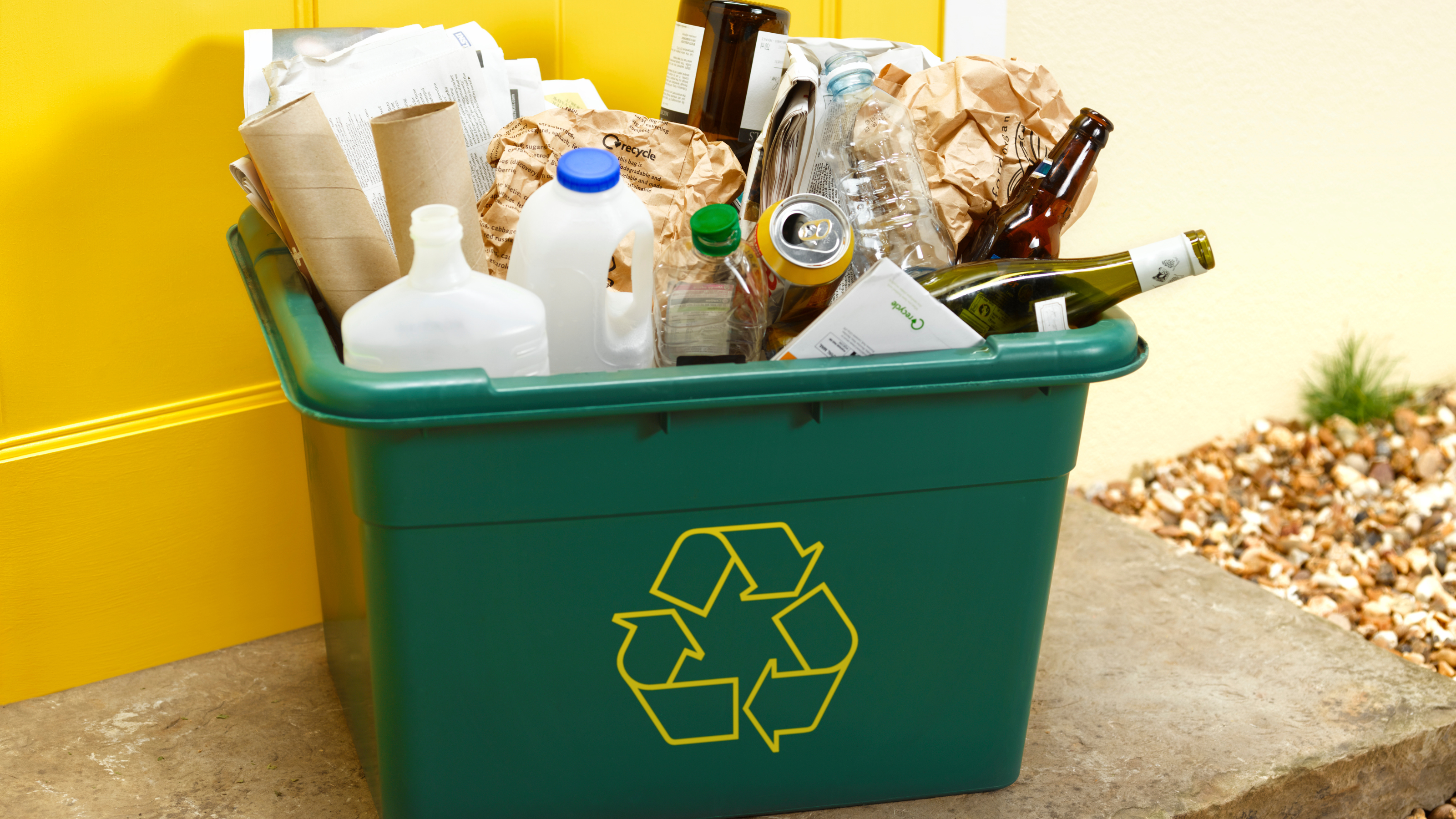 Full recycling bin