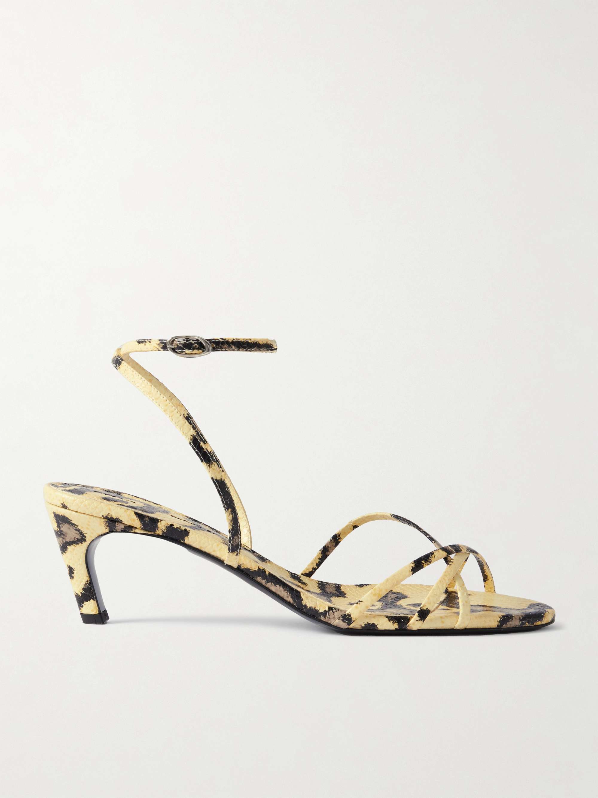Uma Snake-Effect Leather Sandals