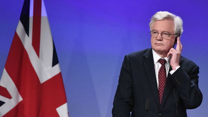 The former Brexit Secretary, David Davis, on one of his rare trips to Brussels