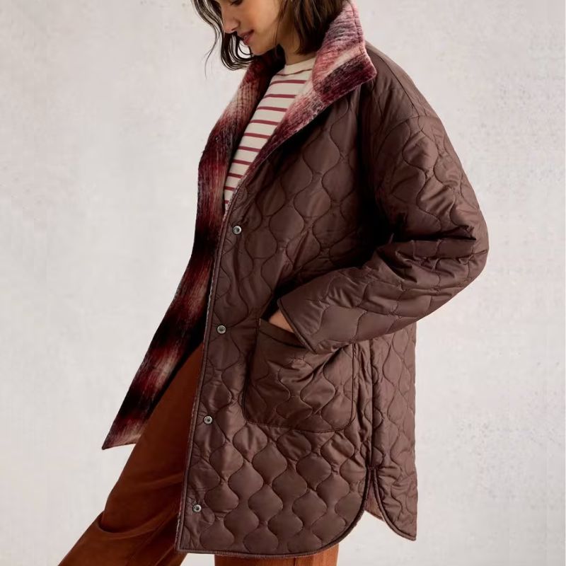 reversible check and quilted white stuff jacket