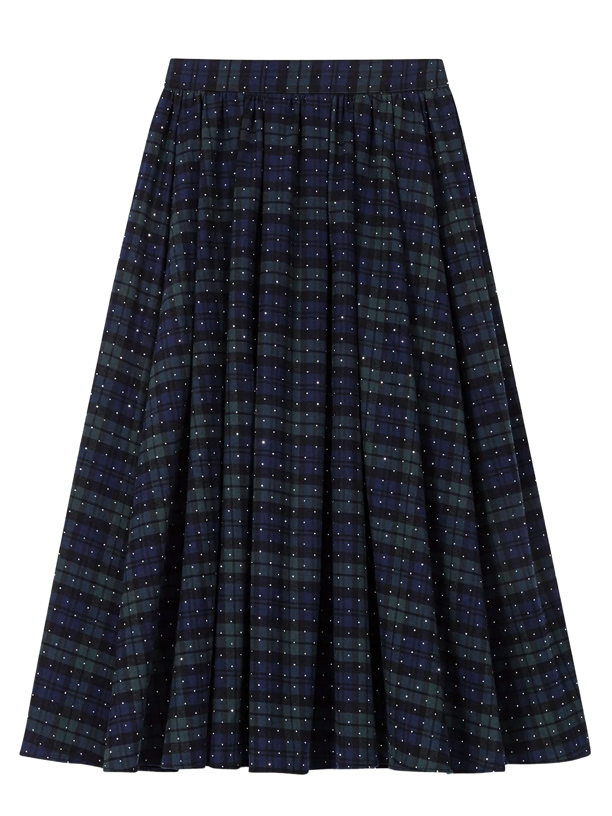 Check Skirt With Rhinestones