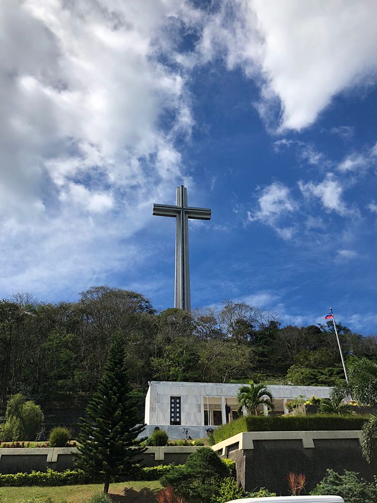 At the top of Mount Samat
