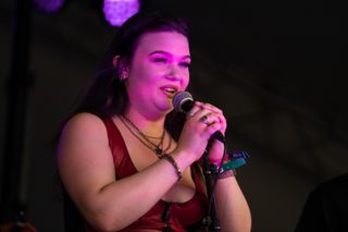 Lola Young performs during Standon Calling 2021 on July 25, 2021 in Standon, England