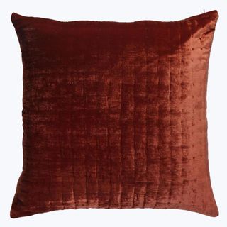 throw pillow with velvet quilted front