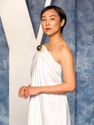 Greta Lee attends the 2023 Vanity Fair Oscar Party.