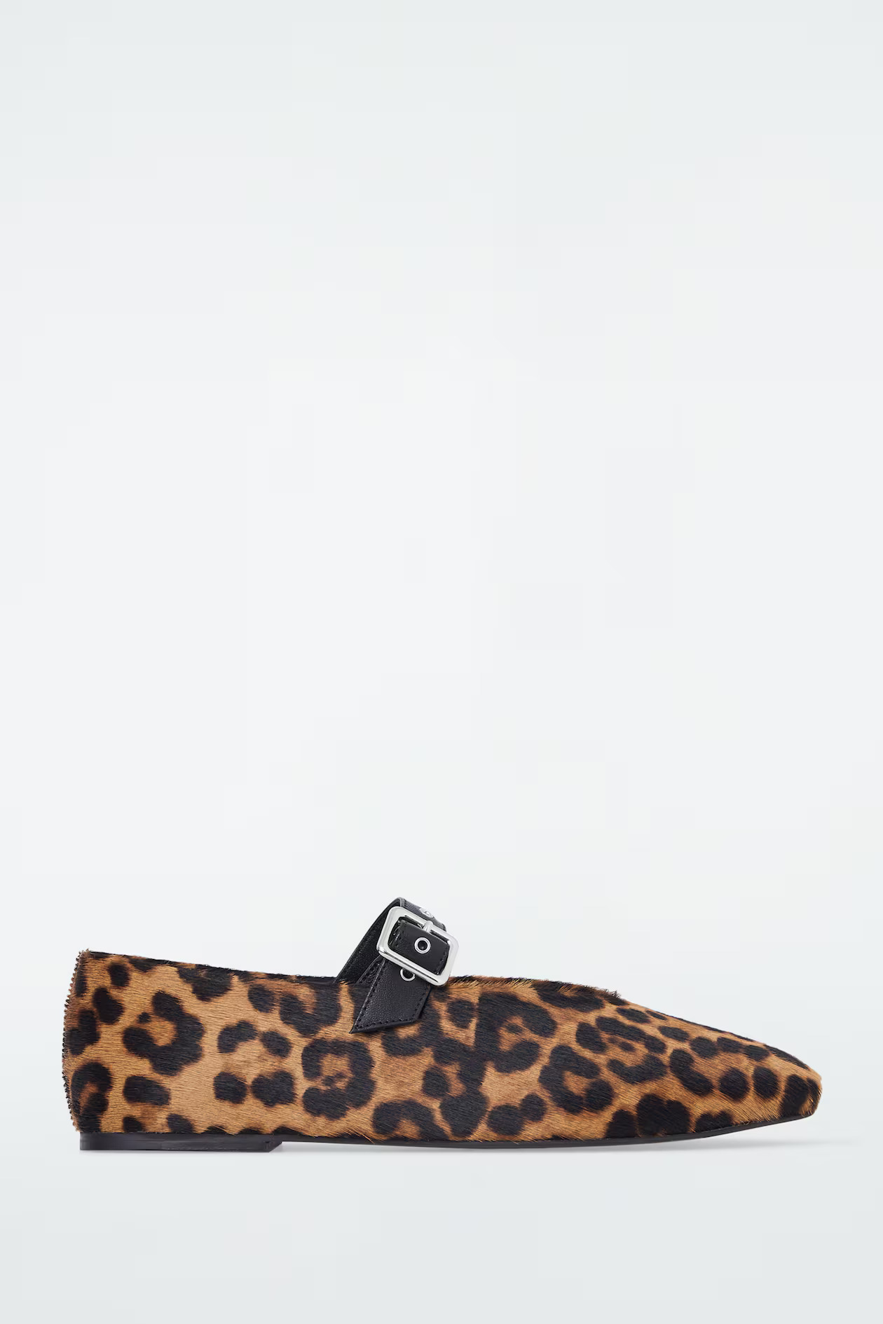 Leopard-Print Pony Hair Ballet Flats
