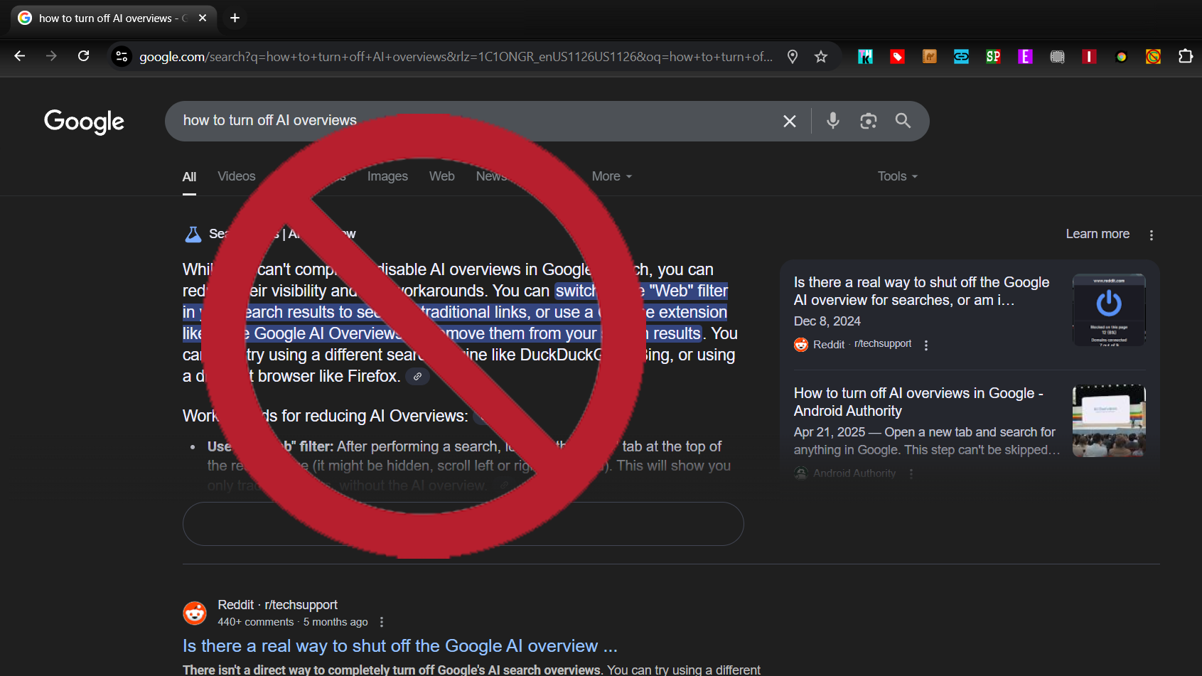 Google is killing the web with AI Overviews – I made an extension to block them