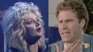 Bonnie Tyler singing Total Eclipse of the Heart 1983, Will Ferrell with a dart in his neck in Old School (2003).