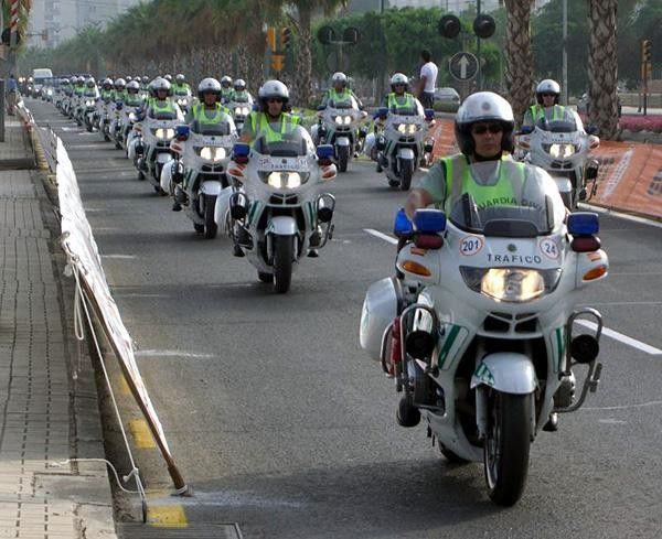 Takes a lot of motorcycle cops to run the Vuelta