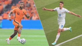 Netherlands vs Czech Republic live stream at Euro 2020 — Memphis Depay of Netherlands and Patrik Schick of Czech Republic