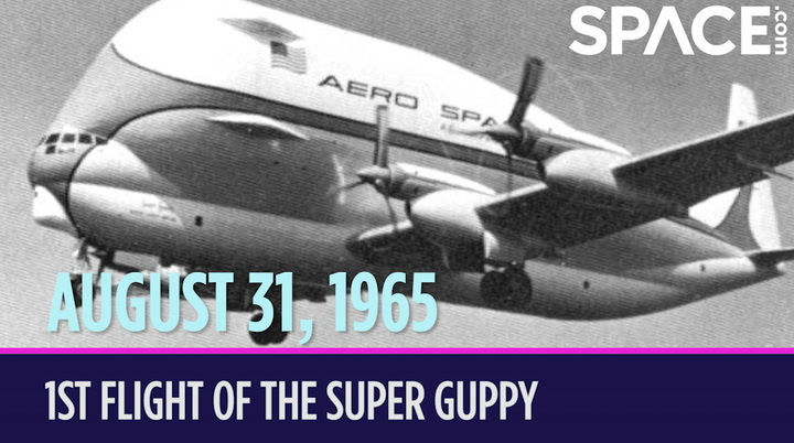 NASA's first flight of the Super Guppy cargo plane