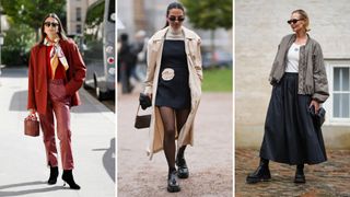 A composite of street style influencers wearing the best ankle boots