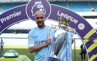 Pep Guardiola guided City to the Premier League title for a third time in 2020-21 (Martin Rickett/PA).