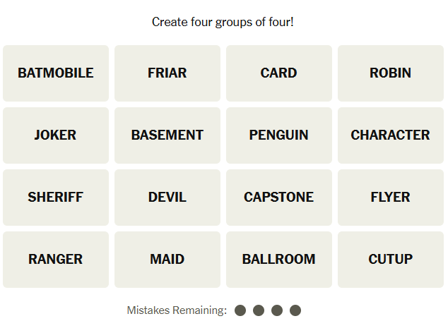 The New York Times Connections puzzle on January 27, 2026