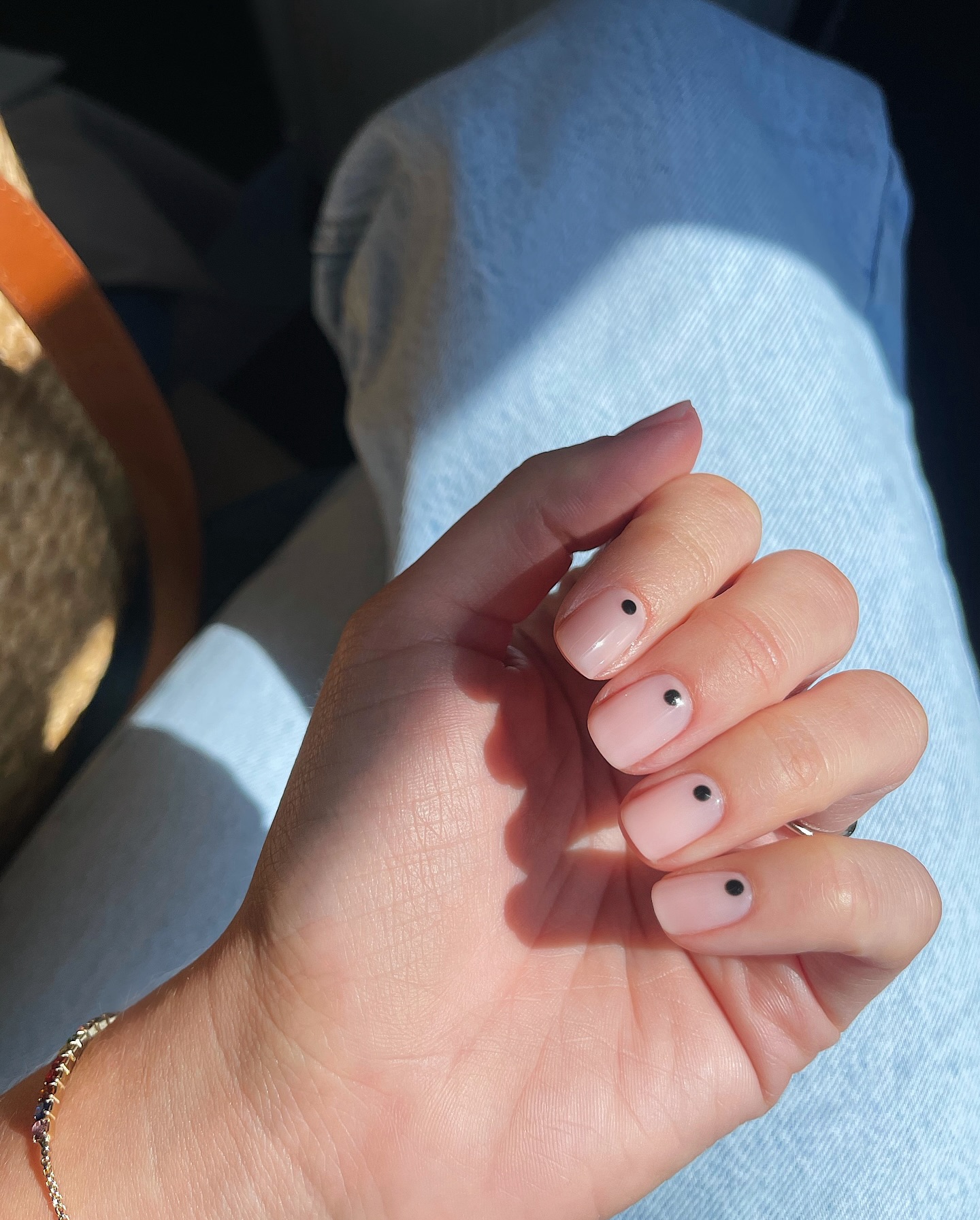 Micro black dot nail art design