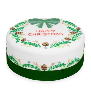 Biscuiteers Christmas Greenery Christmas Cake