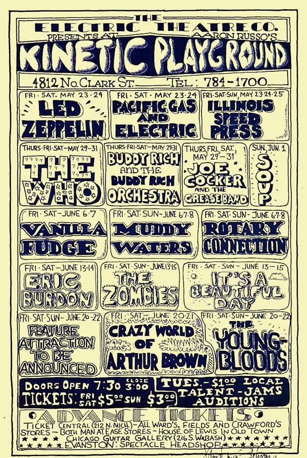 Gig poster from the Kinetic Playground in Chicago