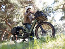 Woman with an electric bike from Rad Power Bikes