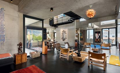 Midcentury interior design in South African home