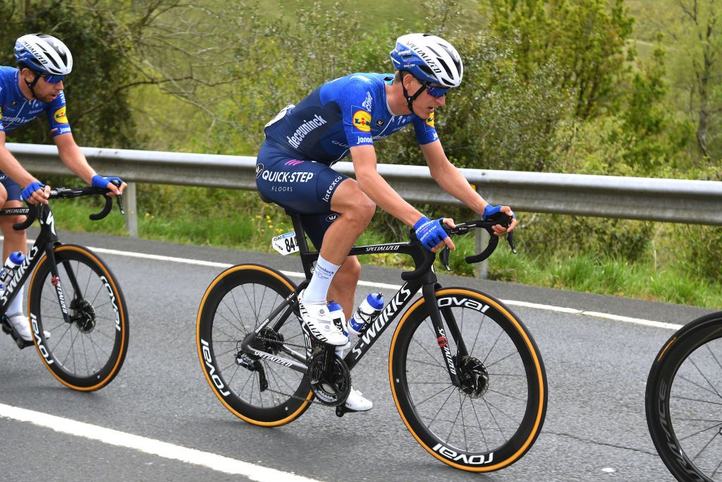ONDARROA SPAIN APRIL 09 Mikkel Honor of Denmark and Team Deceuninck QuickStep during the 60th ItzuliaVuelta Ciclista Pais Vasco 2021 Stage 5 a 1602km stage from Hondarribia to Ondarroa Breakaway itzulia ehitzulia on April 09 2021 in Ondarroa Spain Photo by David RamosGetty Images