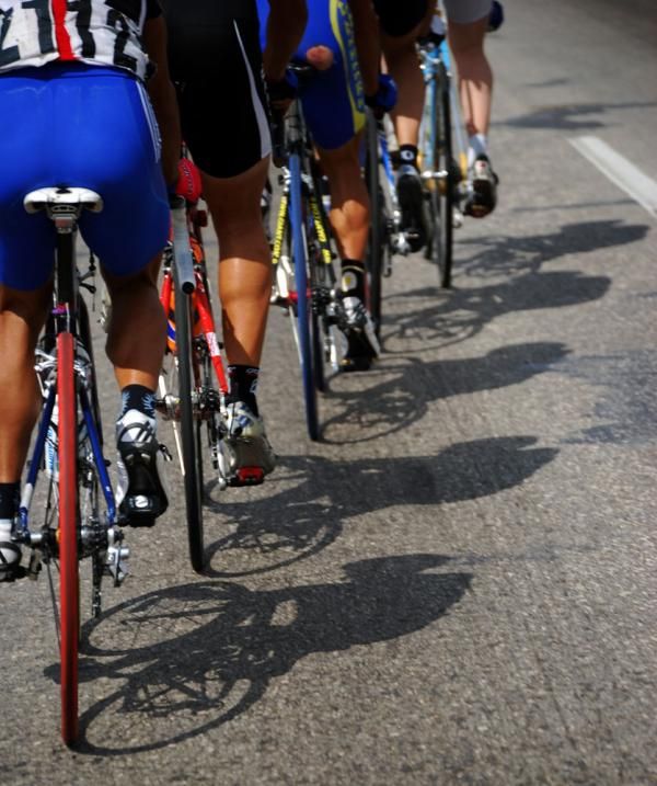 A few of the riders were shadowed during the race.