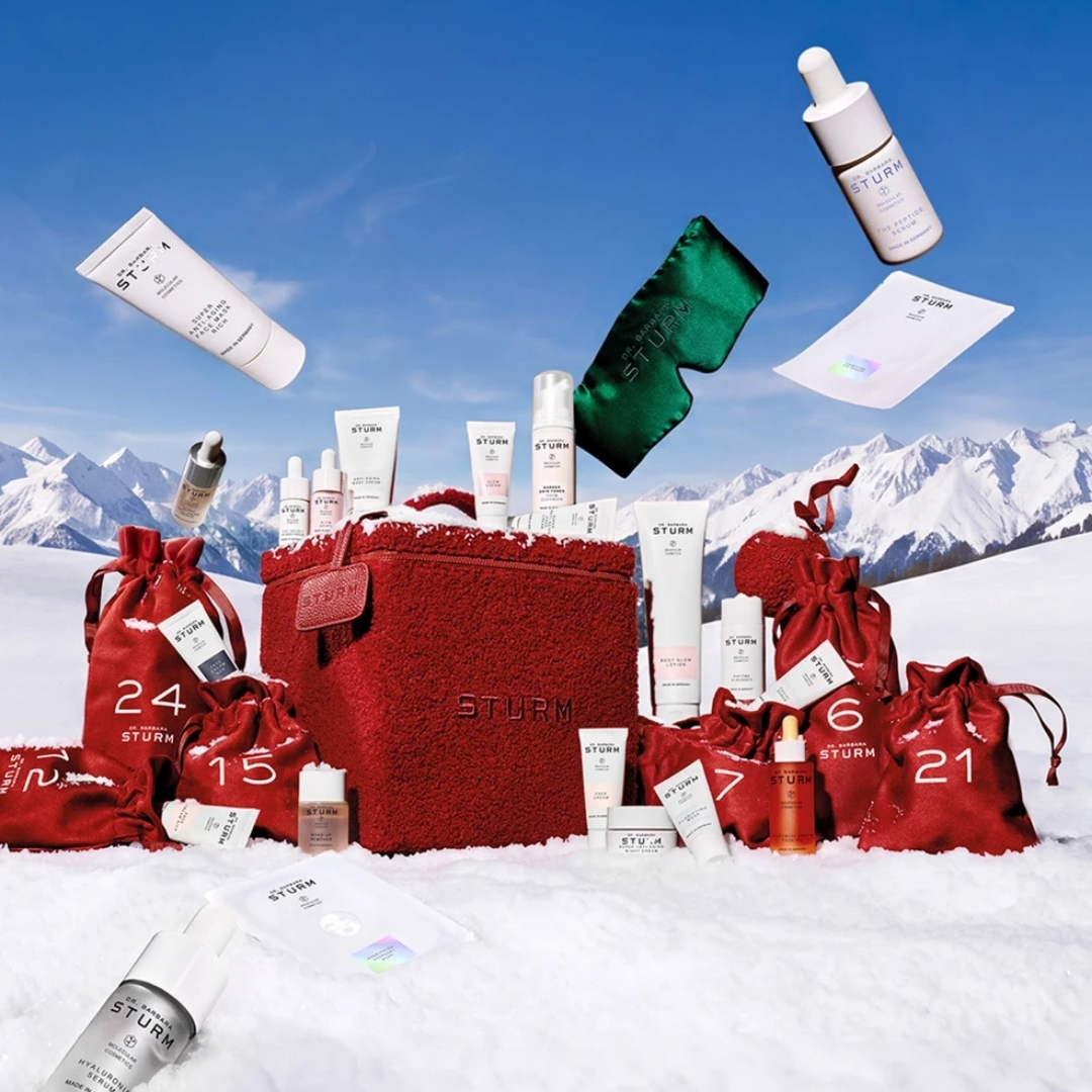 Dr. Barbara Sturm Advent Calendar 2026 with its contents in front of it