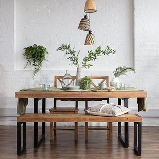 Reclaimed table and bench from Modish Living