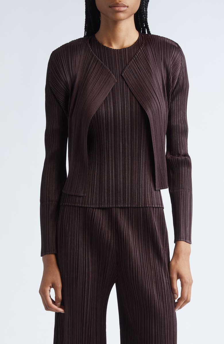 Monthly Colors July Pleated Open Front Cardigan