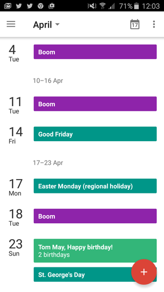 Google’s Calendar app presents complex information with the minimum of visual clutter