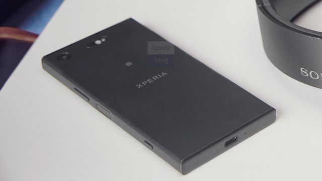 The Sony Xperia XZ1, or possibly the Sony Xperia XZ1 Compact, shown from the back